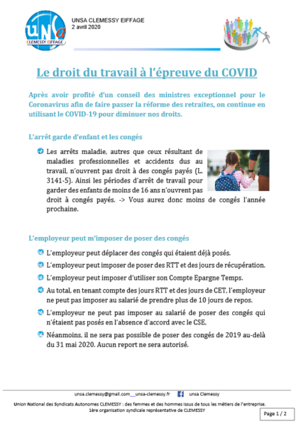 03 Covid-19 _Droit du travail